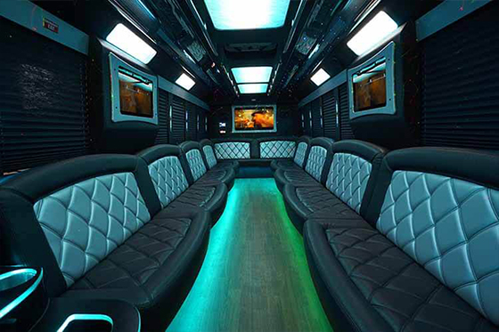 inside the 34 passenger party bus