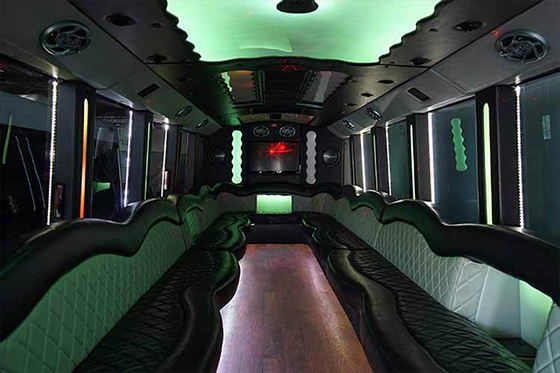 leather seats on party bus