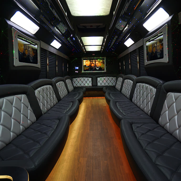 inside one of our party buses